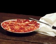 Scheiben eines Huelva Schinkens