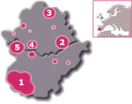 Hauptherstellungsgebiete des Ibérico Serrano-Schinkens in Extremadura