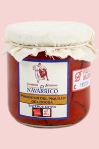 Ganze Piquillo Paprikaschoten El Navarrico aus Lodosa 220 gr