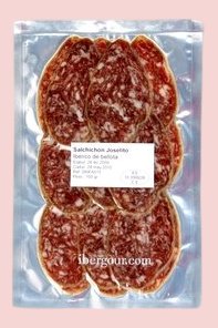 Salchichón Joselito (Salamiwurst) aufgeschnitten